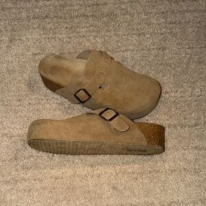 Mia Tan Suede Women's Clogs